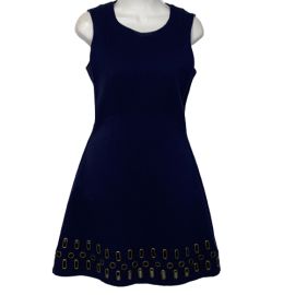 Julie Brown NYC Women Dress Size Small Navy Blue Sleeveless Fit Flare Exposed Zi eBay at eBay